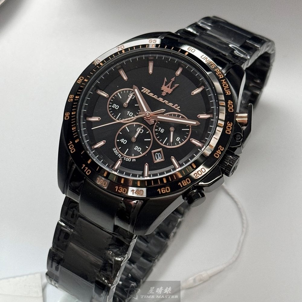 MASERATI手錶,编号R8873612048,46mm黑錶壳,深黑色錶带款◉20A004